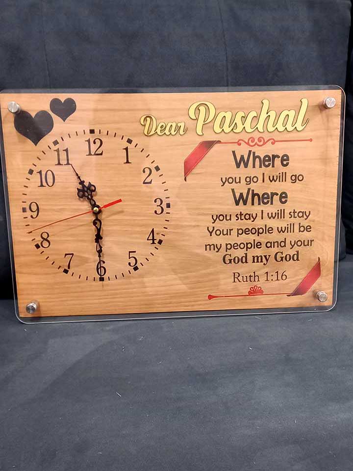 Wall Clock A3 Whiteboard / Wooden board